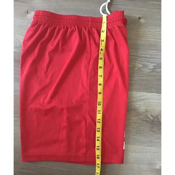 A4- BOY ELASTIC WAIST RED TRAINING SHORTS REGULAR FIT SIZE YOUTH X-LARGE (18-20) - Picture 7 of 7